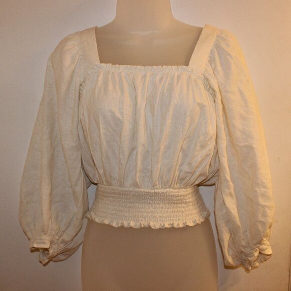 FOREVER 21Ivory  Blouse Women Size M Medium - Picture 2 of 10